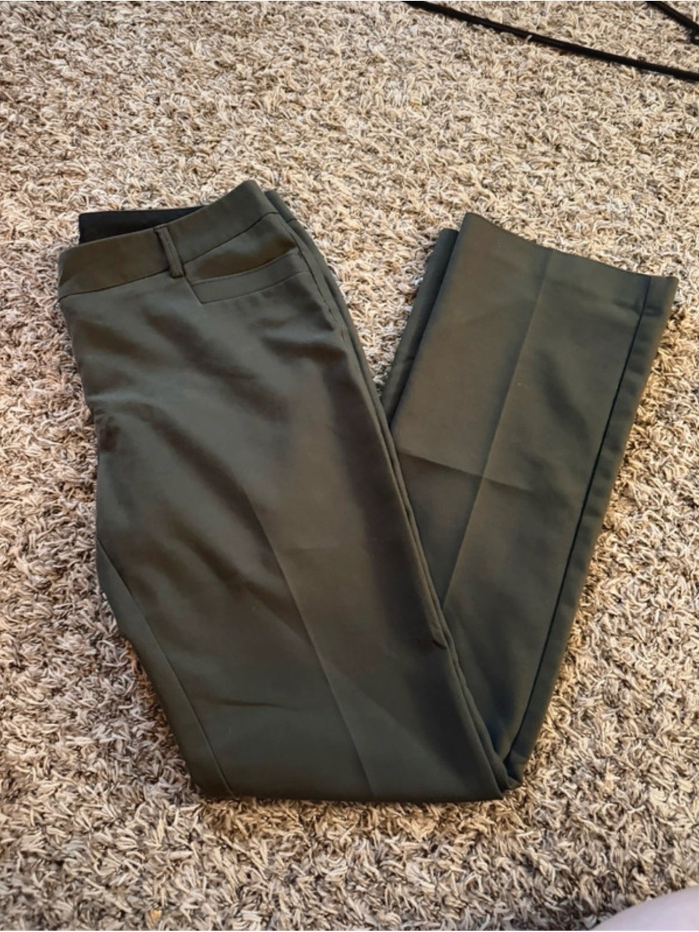 Express Women's Straight Leg Dress Pants in Dark Olive